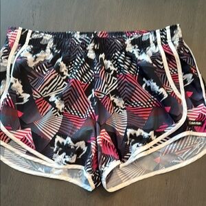 Calvin Klein Black and Pink Athletic Shorts with Elastic Waistband-nwot